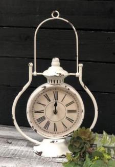 Cream Distressed Vintage Clock .