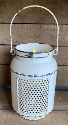 Cream Dist LED Mason Jar Light-L .