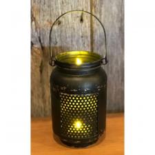 Black Dist LED Mason Jar Light-L .