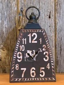 Black Dist Cow Bell Clock 