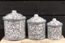 Gray Splatter Canister Set (set of 3)