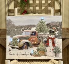 Lighted Old Farm Truck Canvas 