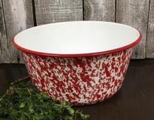 Red Splatter Mixing Bowl .