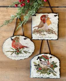 Winter Bird Slates Small (3 Asst)