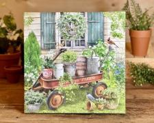 Vintage Garden Wagon Canvas 