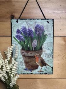 Birds and Bloom Slate Hanger 