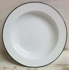 Black Rim Enamelware Salad Plate