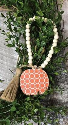 Pumpkin Polka Dot Bead Strand 