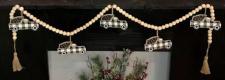 Black Buffalo Check Christmas Truck Bead Garland 