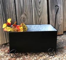 Black Distressed Metal Wagon 