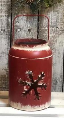 Red Snowflake Lantern Small .