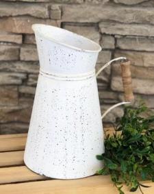 Cream Distressed Textured Pitcher .