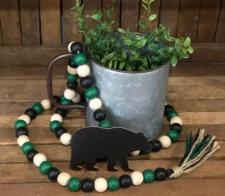 Green/Black/Bear Bead Strand 