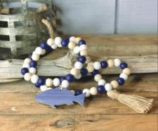 Blue/White/Fish Bead Strand 