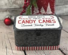 Candy Canes Metal Box Small .