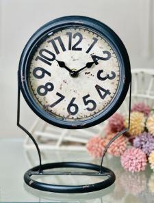 Black Distressed Open Base Clock 