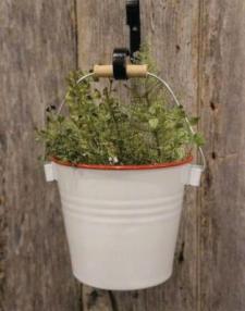 Red Rim Enamelware Bucket 