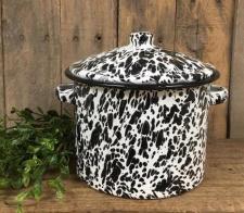 Black Splatter Enamelware Stock Pot 