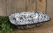 Black Splatter Enamelware Baking Dish 