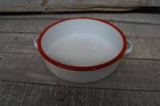 Red Rim Enamelware Mini Bake 