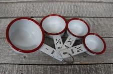 Red Rim Enamelware Measuring Cups