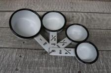 Black Rim Enamelware Measuring Cups 1/4 Cup to 1 Cup