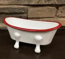 Red Rim Soap Dish .