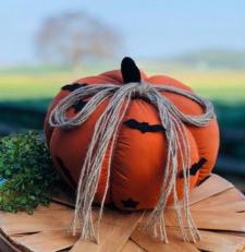 Orange Pumpkin with Bats .