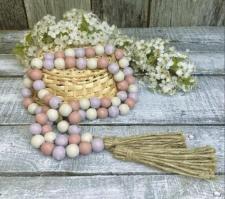 Pastel Spring Wood Bead Strand 