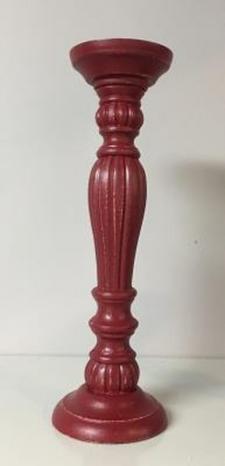 Red Pillar Candle Holder .