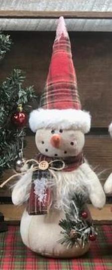 Furry Snowman Toboggan Hat Standing .