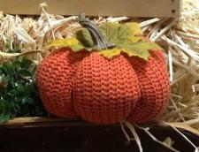 Gray/White Stripe Knit Pumpkin 