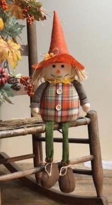 Orange Hat Fall Plaid Scarecrow 