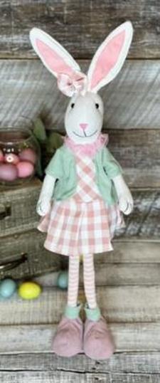 Pink Plaid Girl Bunny .