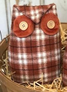 Orange Plaid Owl 