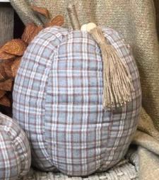 Blue/Brown Plaid Pumpkin Large .