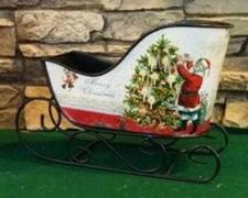 Vintage Santa Metal Sled