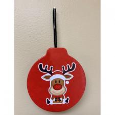 Rudolph Reindeer Tin Hinged Ornament .