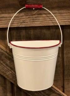 Red Rim Bucket Wall Hanger .