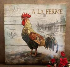 Rooster Artwork Box Sign .