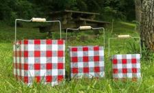 Red Buffalo Check Buckets (Set of 3)