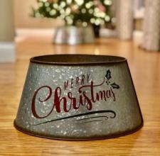 Merry Christmas Metal Tree Collar Large 