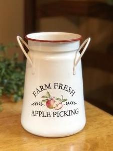 Red Rim Farm Fresh Flat Top Milk Can 