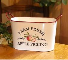 Red Rim Farm Fresh Oval Container .