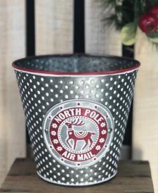 North Pole Air Mail Embossed Bucket .