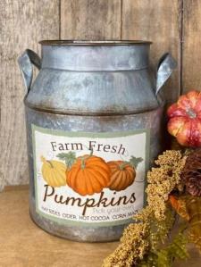 Farm Fresh Pumpkins Milk Can 