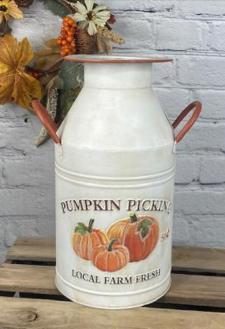 Pumpkin Picking Embossed Milk Can 