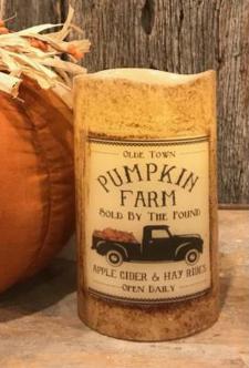 Pumpkin Patch LED Pillar Candle w/Timer 