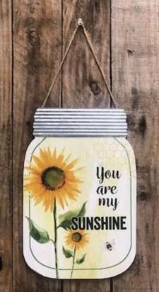 You Are My Sunshine Mason Jar Wall Hanger .