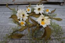 Vintage White Wildflower Candle Ring .